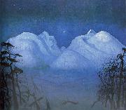 Harald Sohlberg Vinternatt i fjellene oil painting reproduction